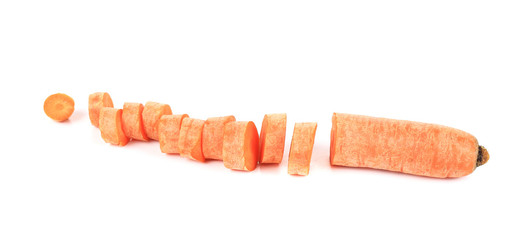 Raw carrot sliced.