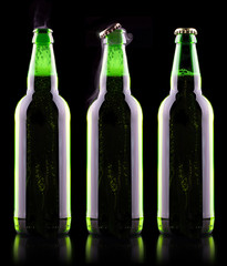 open wet beer bottle