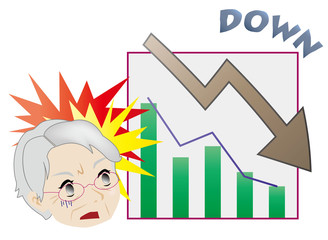 業績ダウンに驚くおばあ様