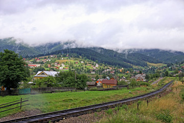 Obraz na płótnie Canvas Village in Carpathian mountains, Ukraine
