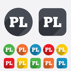 Polish language sign icon. PL translation