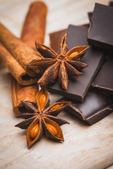 pieces of chocolate on the table