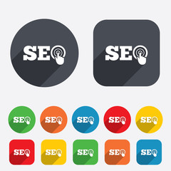 SEO sign icon. Search Engine Optimization symbol.