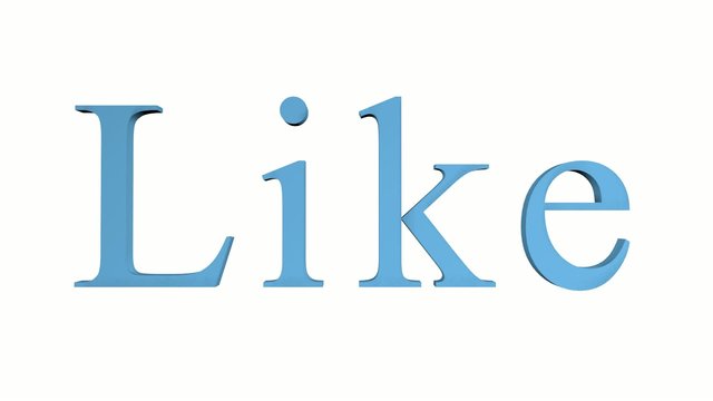 Like - 3D word in motion