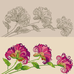 Fototapeta premium Floral decorative ornament