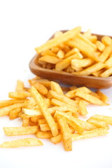 a pile of french fries or potato fries