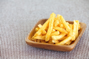 a pile of french fries or potato fries