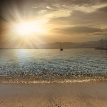 Fototapeta Sunset over sea
