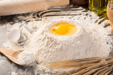flour, eggs, wheat still-life