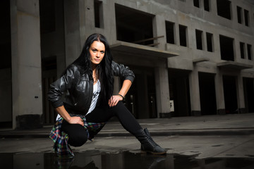 a beautiful black haired young girl