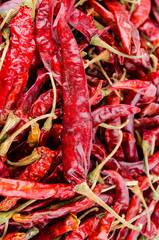 dried red chilli pepper isolated white background