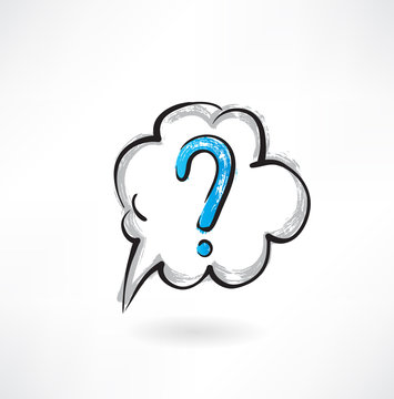 Question Cloud Grunge Icon