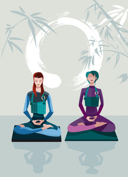 Two Women Meditating