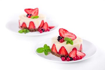Cream And Red Fruits Dessert