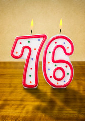 Brennende Geburtstagskerzen Nummer 76