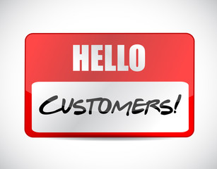 hello customers tag illustration design