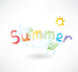 summer by letters grunge icon