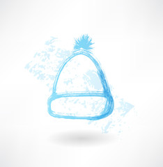 Obraz premium Winter hat grunge icon