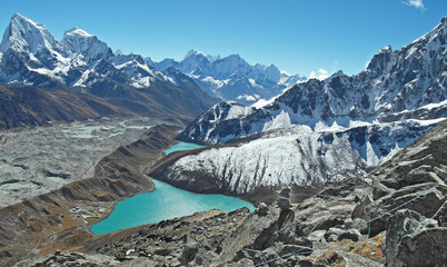 Beautiful view from Gokyo Ri, Everest region, Nepal