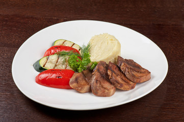 tongue with grilled vegetable
