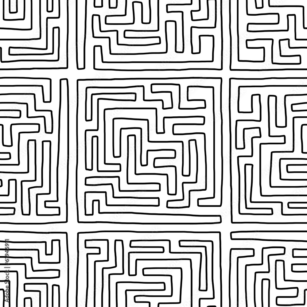 Poster Labyrinth seamless pattern