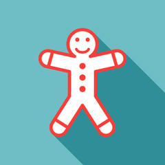 gingerbread man on blue background