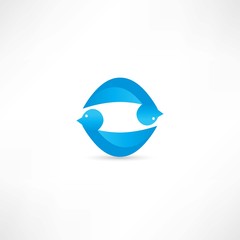 Two birds in circle