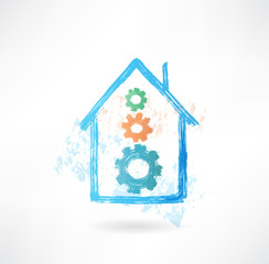 house mechanism grunge icon