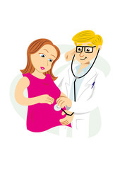 Pregnant woman consultation with doctor