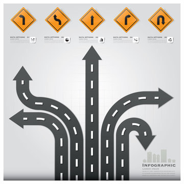Road And Street Traffic Sign Business Infographic Design Templat