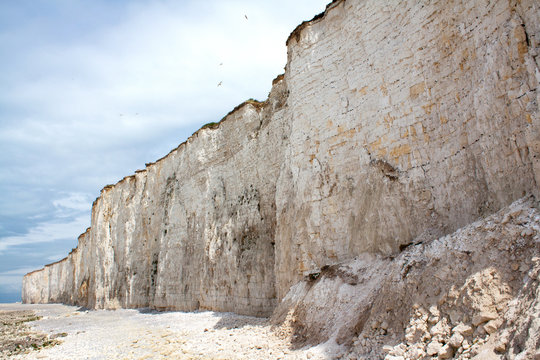 Les falaises de Criel sur Mer en Seine Maritime vues de la plage