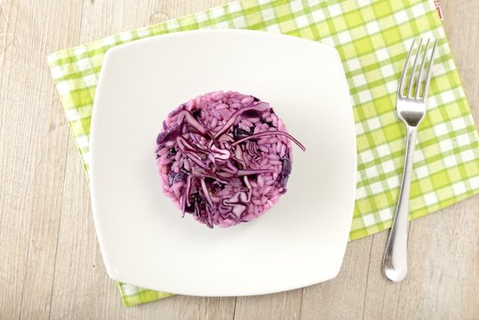 Risotto con cavolo rosso