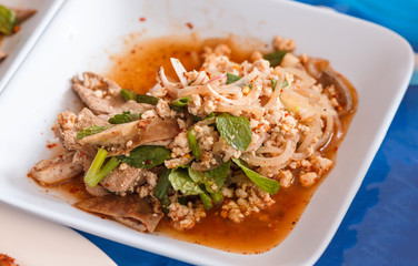 Spicy Minced Pork Salad Thai Food