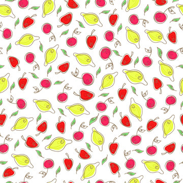 colorful fruits seamless pattern