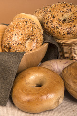 Assortment of freshly baked bagels