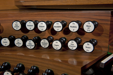Orgelregister, Klosterkirche Beuron, Deutschland