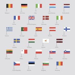 Obraz premium Flags of EU countries
