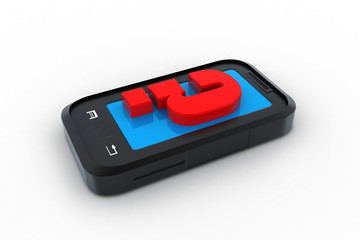 Smart phone with question mark