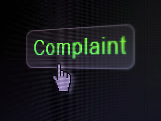 Law concept: Complaint on digital button background