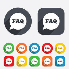 FAQ information sign icon. Help symbol.