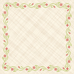 Cross-stitch embroidery in Ukrainian style