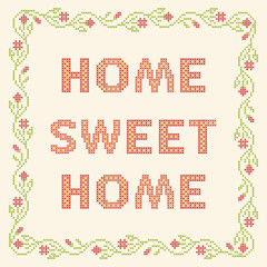 Fototapeta premium Cross-stitch embroidery in Ukrainian style