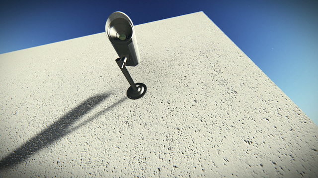 Details of a surveillance camera on a wall