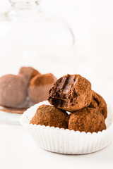 Chocolate truffles. Handmade chocolate truffle candies