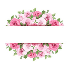 Background with pink roses. Vector eps-10.