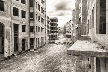 Naklejka premium an unfinished residential complex