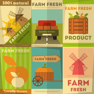 Set of Posters Farm Fresh
