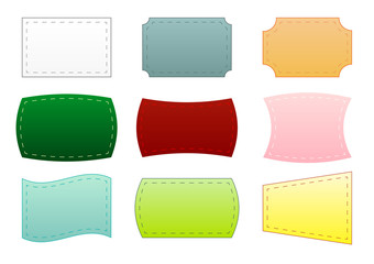 Collection of 9 colorful labels