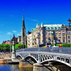 Fototapete malerische Kanäle von Stockholm © Freesurf