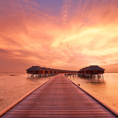 Fototapeta premium Sunset at Maldivian beach